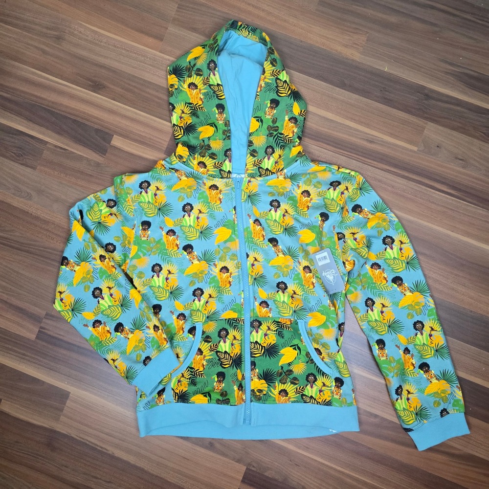 Disney Encanto Bruno Antonio Full Zip Hoodie Sweatshirt NWT Size XL Teal Green - Picture 2 of 8